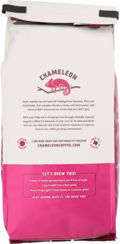 Chameleon Dark & Handsome Dark Roast Organic Whole Bean Coffee Perspective: back