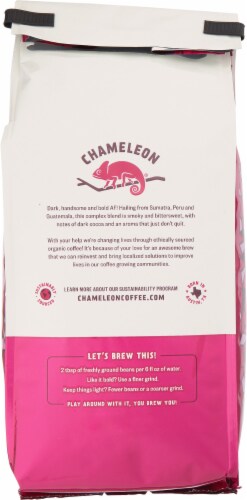Chameleon Dark & Handsome Dark Roast Organic Whole Bean Coffee Perspective: back
