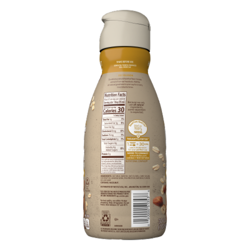 Coffeemate® Natural Bliss® Hazelnut Oat Milk Coffee Creamer Perspective: back