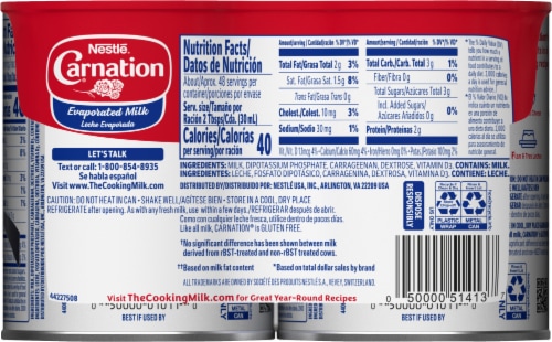 Carnation® Vitamin D Added Evaporated Milk Perspective: back