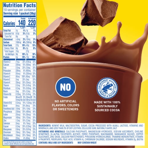 Carnation Breakfast Essentials® Rich Milk Chocolate Nutritional Drink Mix Perspective: back