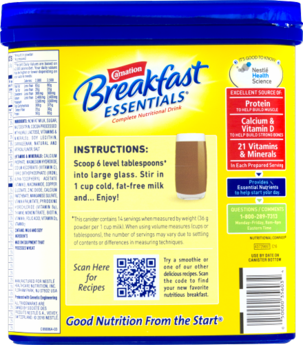 Carnation Breakfast Essentials Milk Chocolate Perspective: back