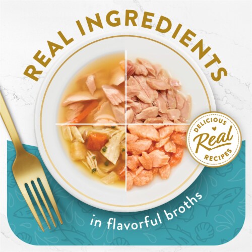 Purina Fancy Feast Lickable Appetizers and Broths Collection Wet Cat Food Topper Variety Pack Perspective: back