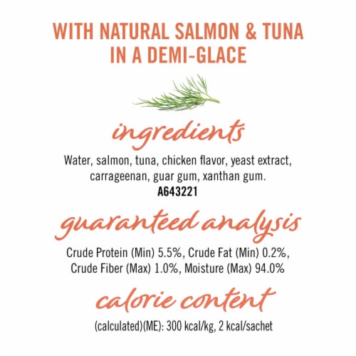 Purina Fancy Feast Savory Puree Naturals Cat Treats with Natural Salmon & Tuna in Demi-Glace Perspective: back