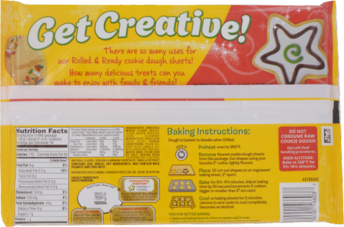 Nestle® Toll House® Ready to Bake Holiday Sugar Cookie Dough Sheets Perspective: back