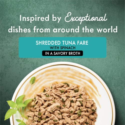 Purina Fancy Feast Medleys Wet Cat Food Shredded Tuna Fare in Savory Broth Perspective: back