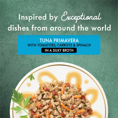 Purina Fancy Feast Wet Cat Food, Medleys Tuna Primavera With Tomatoes, Carrots and Spinach Perspective: back