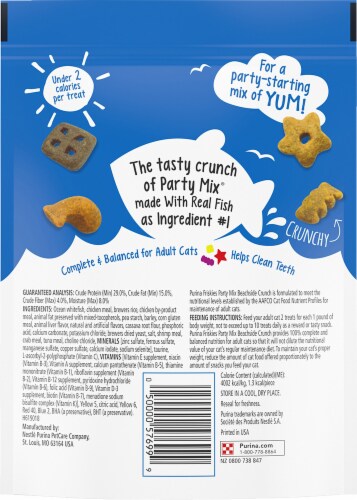 Friskies Party Mix Beachside Crunch Cat Treats Perspective: back