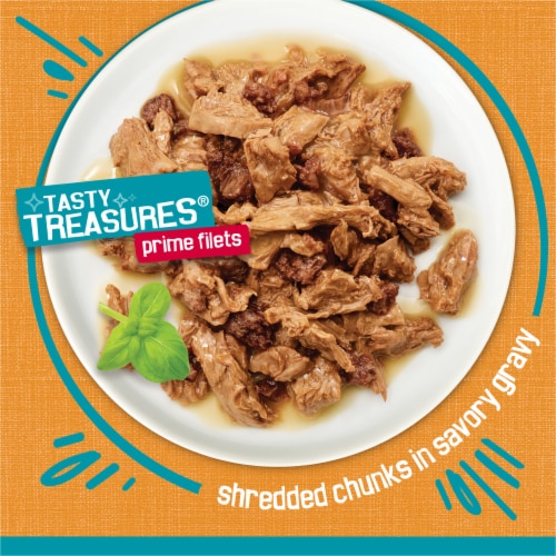 Purina® Friskies® Tasty Treasures® Prime Filets with Chicken & Liver in Gravy Wet Cat Food Perspective: back