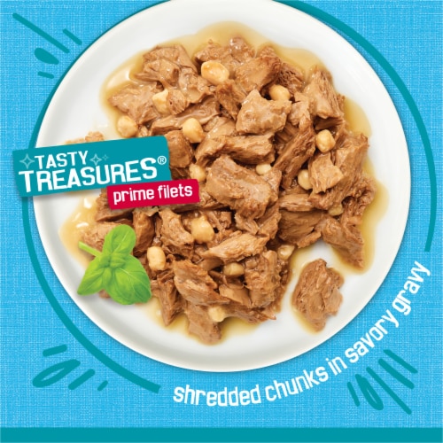 Purina Friskies Tasty Treasures Wet Cat Food Prime Filets Ocean Fish & Tuna in Sauce Perspective: back