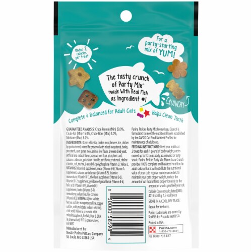 Purina® Friskies® Luau Crunch Party Mix Cat Treats Perspective: back