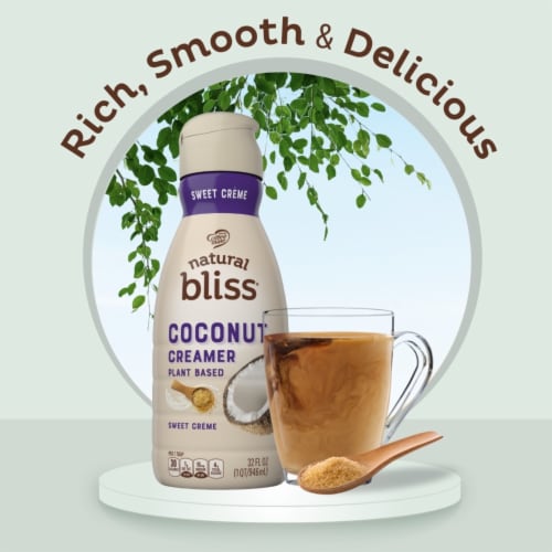 Coffee mate Natural Bliss Plant Based Sweet Cream Flavored Coconut Creamer Liquid Perspective: back