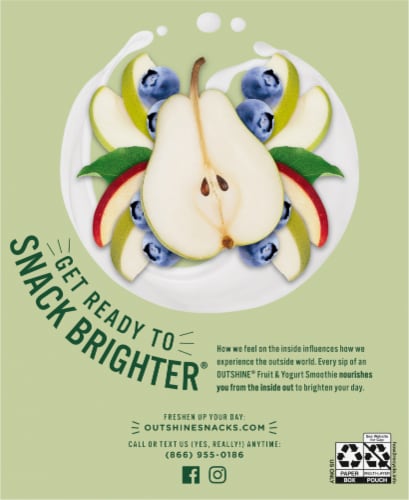 Outshine® Fruit & Yogurt Blueberry Pear Smoothie Pouch Perspective: back