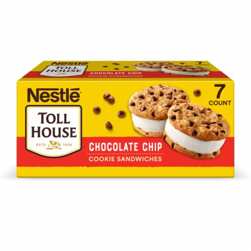 Nestle® Toll House Vanilla Chocolate Chip Cookie Ice Cream Sandwiches Perspective: back