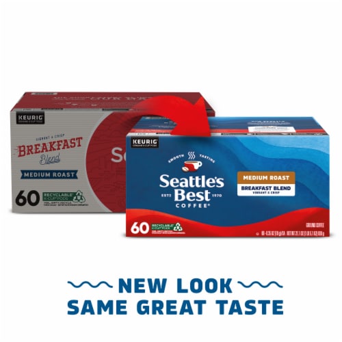 Seattle's Best Coffee Smooth-Roasted Medium Roast Ground Coffee K-Cup Pods Perspective: back