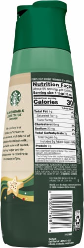 Starbucks Almond & Oat Milk Sugar Cookie Coffee Creamer Perspective: back