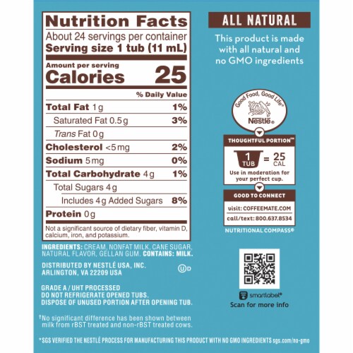 Coffee-mate Natural Bliss Vanilla Coffee Creamer Tubs Perspective: back