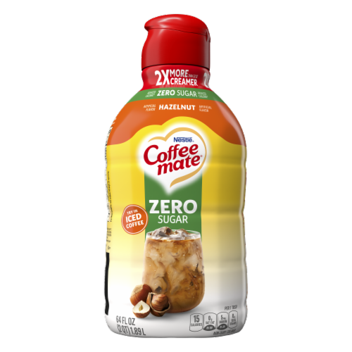 Nestle Coffee Mate Liquid Sugar Free Hazlenut Bottle Perspective: back