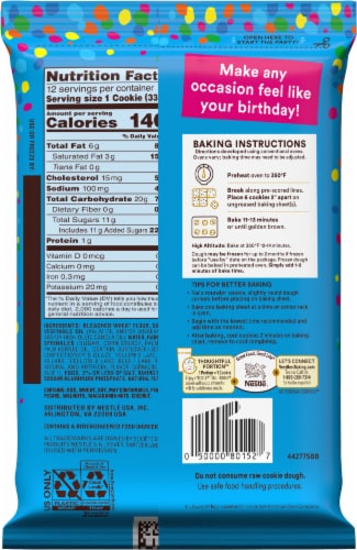 Nestle Toll House Funfetti Cookie Dough Pack Perspective: back