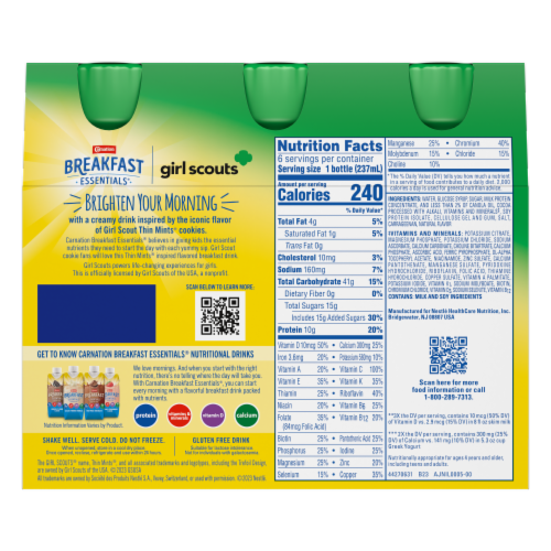 Carnation Breakfast Essentials® Girl Scouts Thin Mints® Instant Breakfast Drink Perspective: back