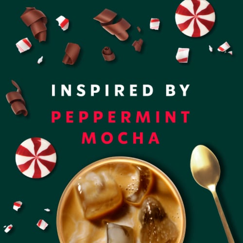 Starbucks Peppermint Mocha Flavored Coffee Creamer Inspired by Peppermint Mocha Latte Perspective: back