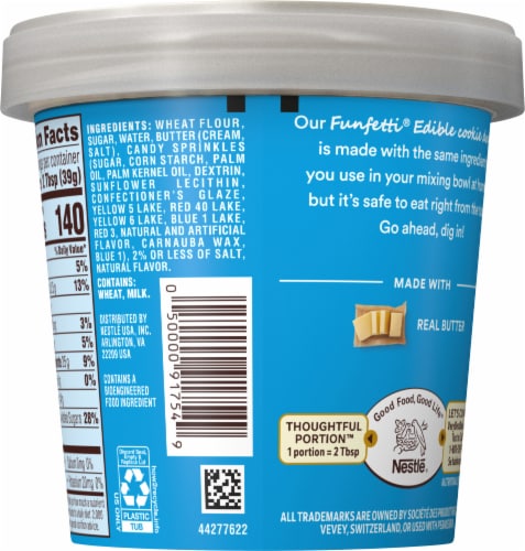 Nestle® Toll House® Funfetti Edible Cookie Dough with Sprinkles Perspective: back