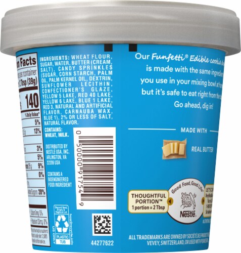 Nestle® Toll House® Funfetti Edible Cookie Dough with Sprinkles Perspective: back