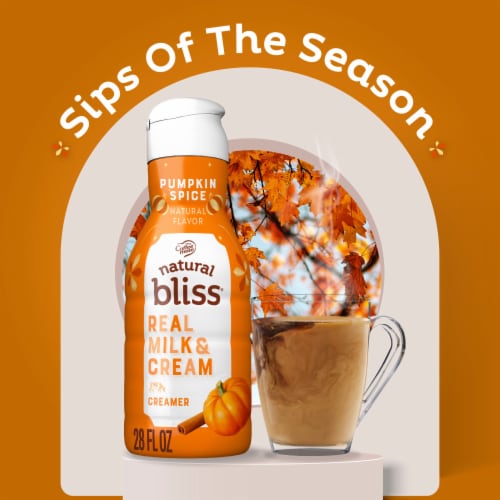 natural bliss Pumpkin Spice Flavored Coffee Creamer Dairy Coffee Creamer 28 fl oz Perspective: back