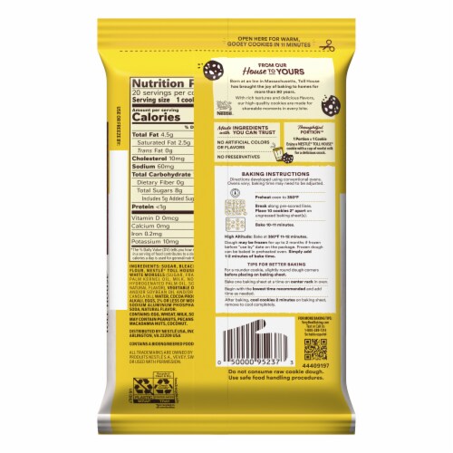 Nestle Toll House Chocolate Cookie with White Chips Cookie Dough Pack Perspective: back