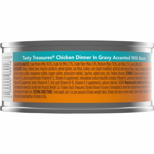 Purina® Friskies® Tasty Treasures Chicken Dinner Accented with Bacon Gravy Wet Cat Food Perspective: back