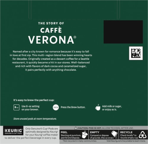 Starbucks® Caffé Verona® Dark Roast K-Cup® Coffee Pods Perspective: back