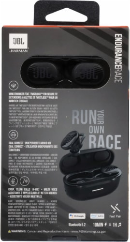 JBL® Endurance Race Wireless Earbuds - Black Perspective: back
