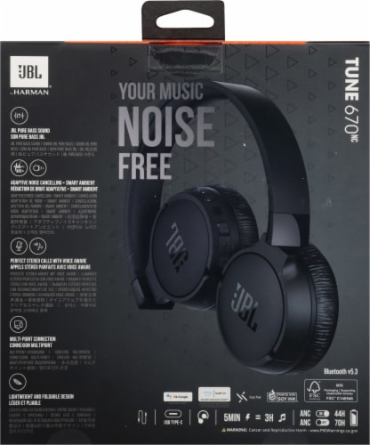 JBL Wireless Noise Cancelling Headphones - Black Perspective: back