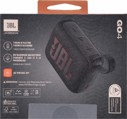 JBL Go4 Waterproof Wireless Bluetooth Speaker - BLACK Perspective: back