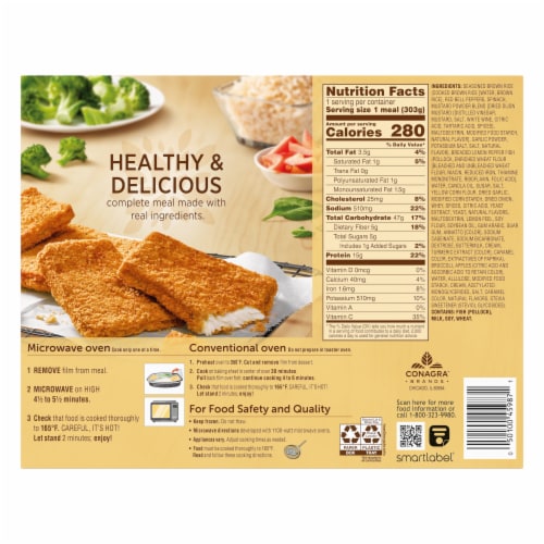 Healthy Choice Lemon Pepper Fish Frozen Meal Perspective: back