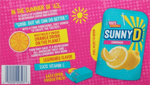 Sunny Delight® 100% Vitamin C Lemonade Pouches Perspective: back