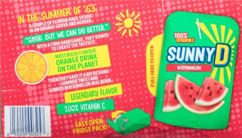 SunnyD® Watermelon Juice Pouches Perspective: back