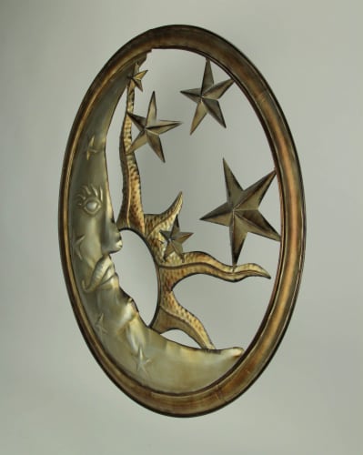 Bronze And Antique Silver Metal Art Sun Moon And Stars Indoor Outdoor Wall Decor One Size Kroger