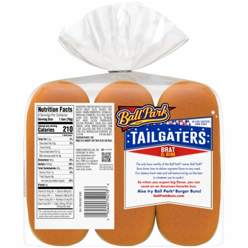 Ball Park® Tailgaters Brat XL Buns Perspective: back