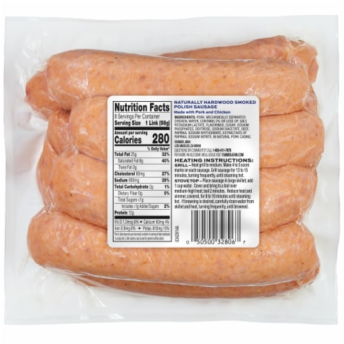 Farmer John® Smoked Polish Pork Sausage Links Perspective: back