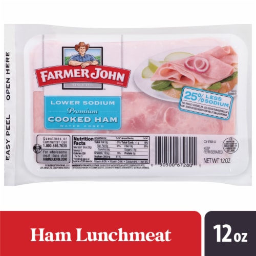 Farmer John Lower Sodium Premium Cooked Ham Perspective: back