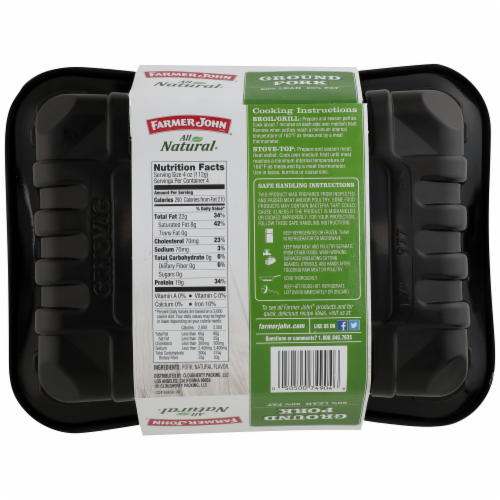Farmer John 80/20 Natural Ground Pork Perspective: back