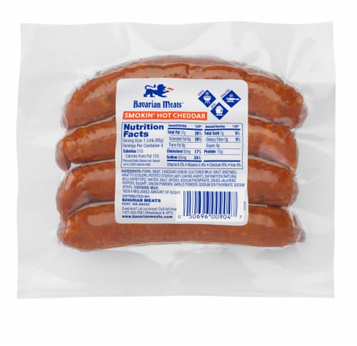 Bavarian Meats Smokin' Hot Cheddar Sausage Links Perspective: back