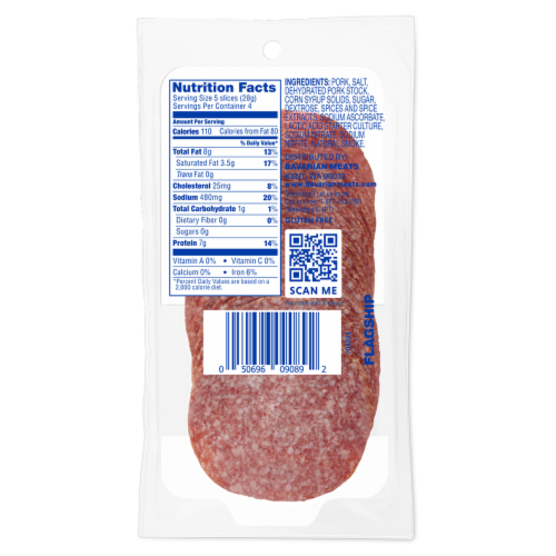 Bavarian Meats Flagship Salami 4 oz Perspective: back