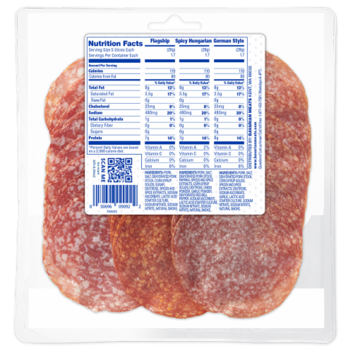 Bavarian Meats™ Smoked Salami Trio 5 oz Perspective: back