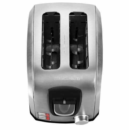 Black and Decker Stainless Steel Extra Wide 2 Slot Toaster in Silver Perspective: back