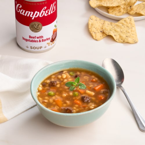 Campbell's® Condensed Beef Soup With Vegetables and Barley Perspective: back