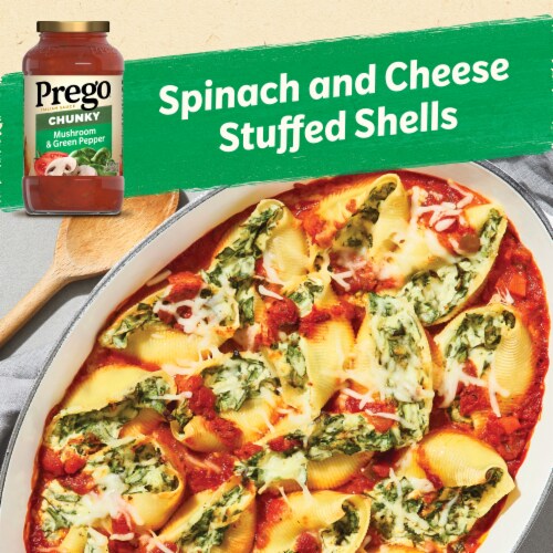 Prego Chunky Garden Mushroom & Green Pepper Italian Pasta Sauce Perspective: back