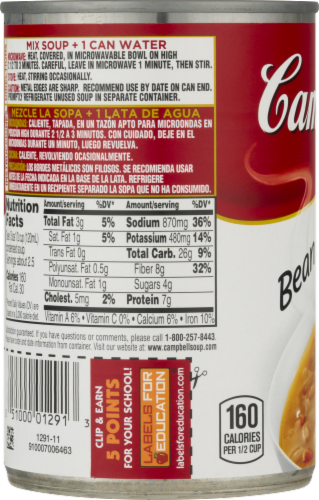 Campbell's Bean with Bacon Condensed Soup Perspective: back