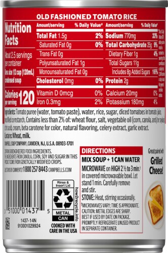 Campbell's® Condensed Old Fashioned Tomato Rice Soup Perspective: back